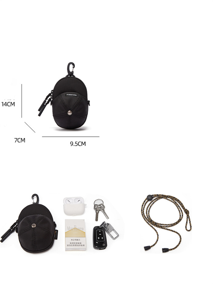 Mini Nylon Baseball Cap Wallet, Key Bag,Creative Gift
