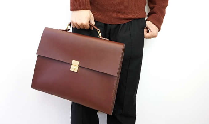 Genuine Leather Briefcase  Laptop Business Bag for Men & Women,Fits under to 13.3 inch Laptop  