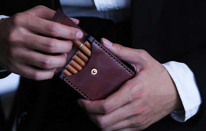  Genuine Leather Cigarette Case