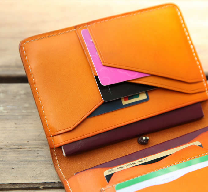Genuine Leather RFID Blocking Passport Holder Travel Bifold Wallet 