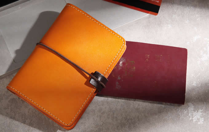 Genuine Leather RFID Blocking Passport Holder Travel Bifold Wallet 