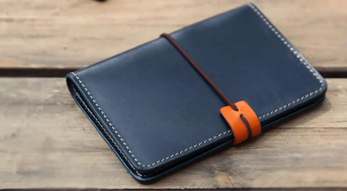 Genuine Leather RFID Blocking Passport Holder Travel Bifold Wallet 