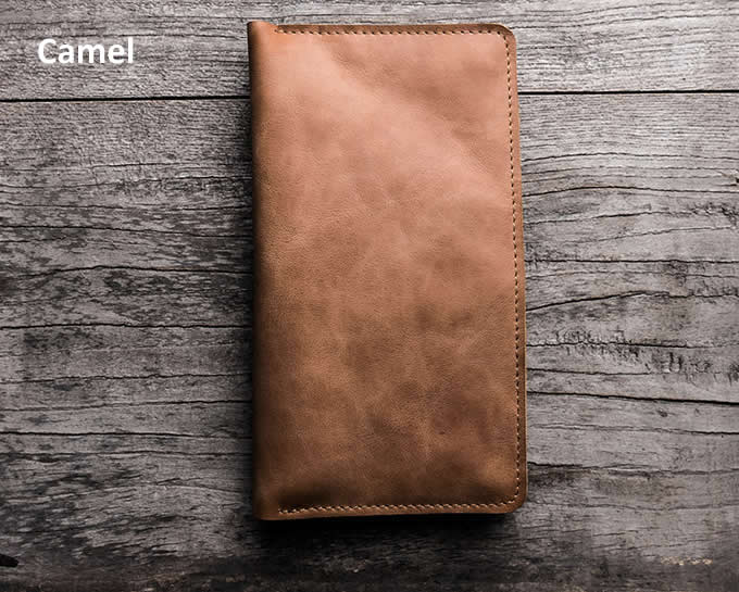 Genuine Leather Travel Wallet &  Documents Organizer Zipper Case