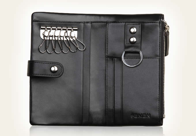  Genuine Leather Wallet Credit Card Holder Car  Key Keychain Holder Cover