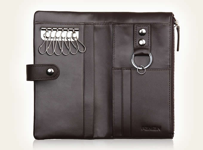  Genuine Leather Wallet Credit Card Holder Car  Key Keychain Holder Cover