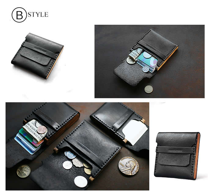  Handmade Genuine Leather&Wooden Business Name Card Holder Wallet Credit card ID Case / Holder