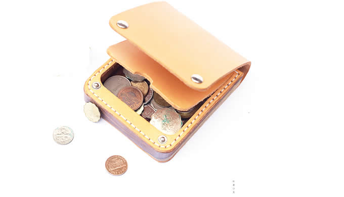  Handmade Genuine Leather&Wooden Business Name Card Holder Wallet Credit card ID Case / Holder