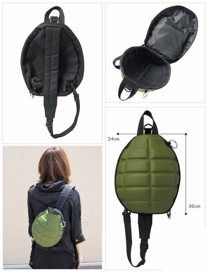 Grenade-Shaped Zipper Single Shoulder Bag