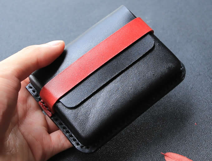 Handmade Genuine Leather Business Name Card Credit Card ID Holder Case Wallet  