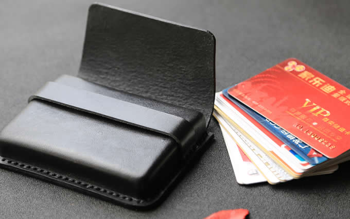 Handmade Genuine Leather Business Name Card Credit Card ID Holder Case Wallet  