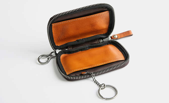  Handmade Genuine Leather Car Key Case Wallet Key Holder Bag for Men Women