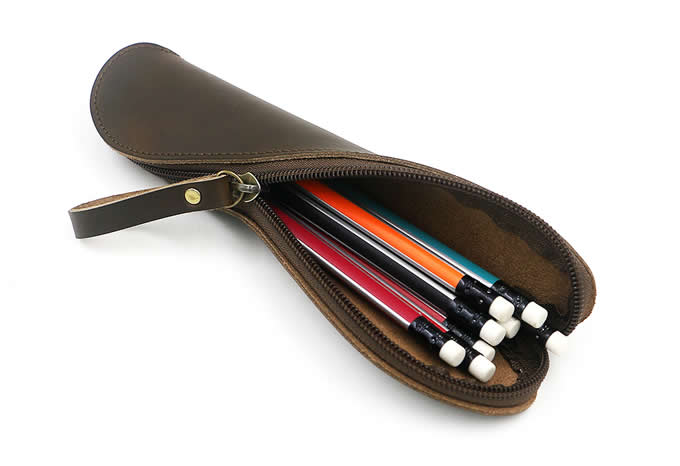  Handmade Genuine Leather Storage Bag Pen Pencil Pouch Case