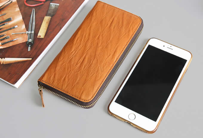  Handmade Leather Card Organizer Phone holder Wallet Coin Purse 