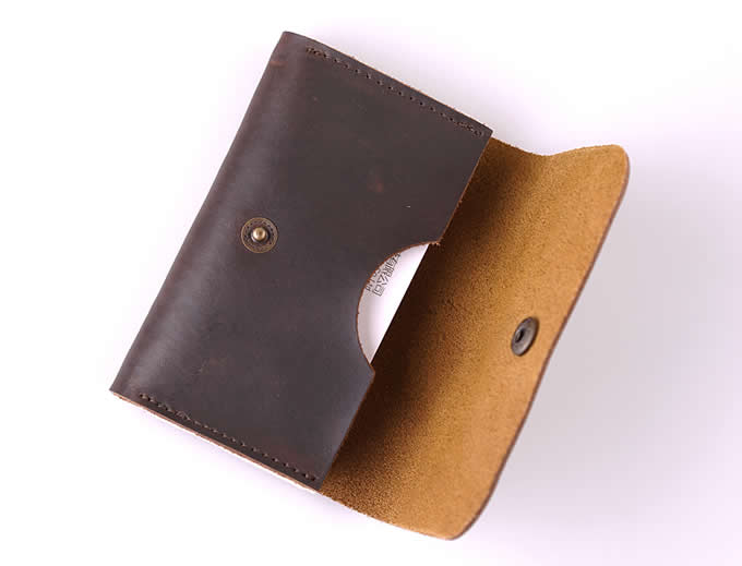   Handmade Leather Coin Purse Wallet Credit Card Holder Business Card Holder 