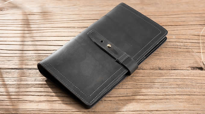  Handmade Genuine Leather Travel Credit Card Holder Wallet & Documents Organizer 