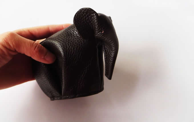 Handmade Leather Elephant Shaped Coin Purse