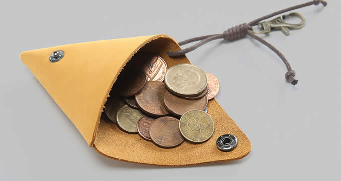 Handmade Leather Simple Style Headphone Bag Coin Purse