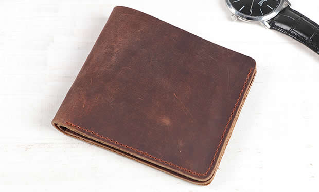 Handmade Slim Leather Wallet Credit Card Holder