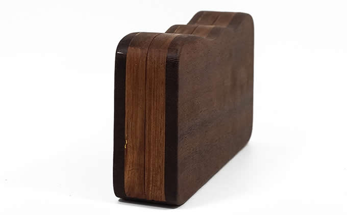 Handmade Wooden Portable-Handle Bag Business Name Card Holder Wallet Credit card ID Case / Holder