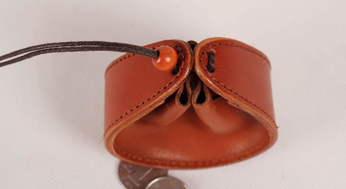 Leather  Drawstring Pouch Coin Purse