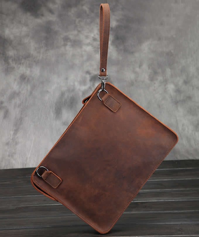 Leather Messenger Satchel Tablet Bag Fit under to 10 inch Tablet - FeelGift