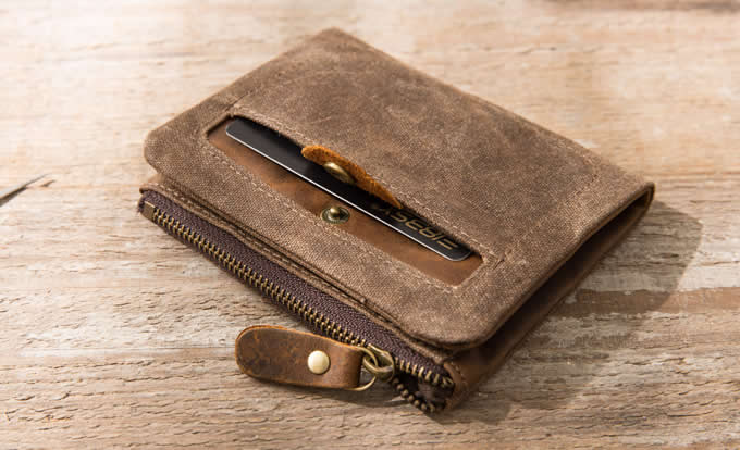 Men's Canvas & Leather Billfold Wallet