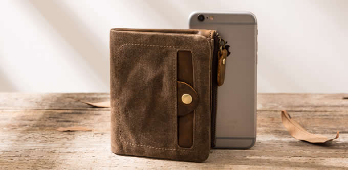 Men's Canvas & Leather Billfold Wallet