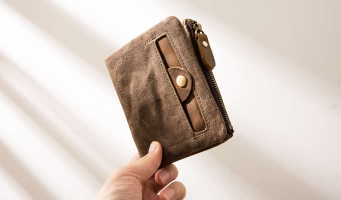 Men's Canvas & Leather Billfold Wallet