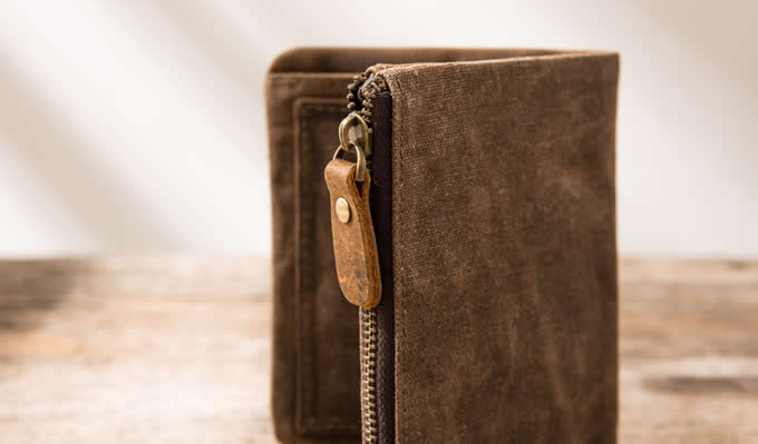 Men's Canvas & Leather Billfold Wallet