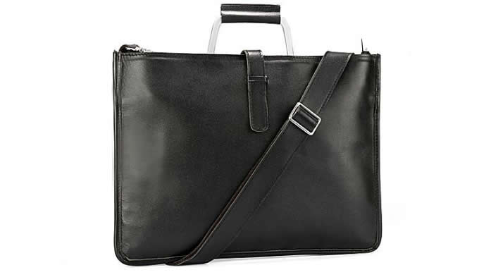 Mens Leather Handbag Zipper Briefcase Shoulder Crossbody Messenger Bag