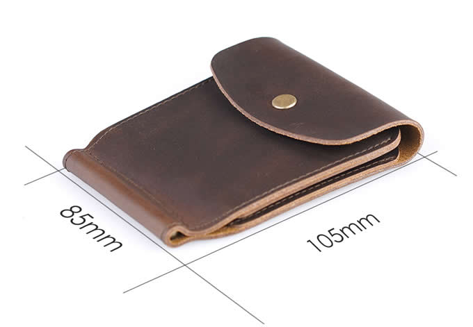  Minimalist Front Pocket Leather Wallet Money Clip