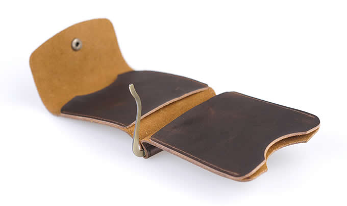  Minimalist Front Pocket Leather Wallet Money Clip