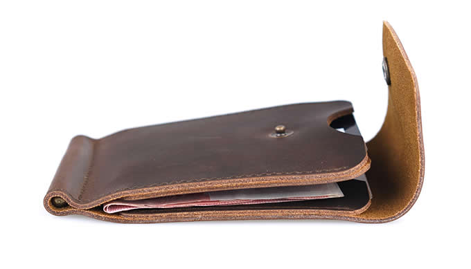  Minimalist Front Pocket Leather Wallet Money Clip