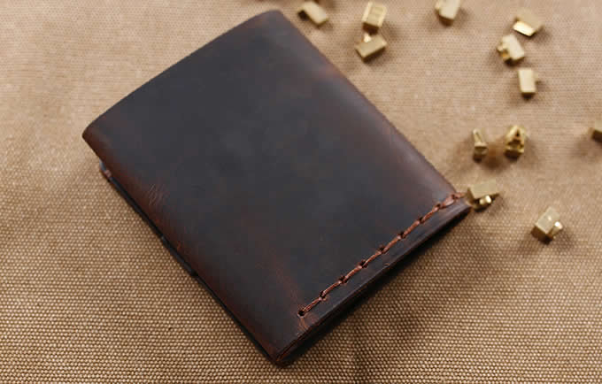  Handmade Leather Three-Fold  Wallet Credit Card Holder