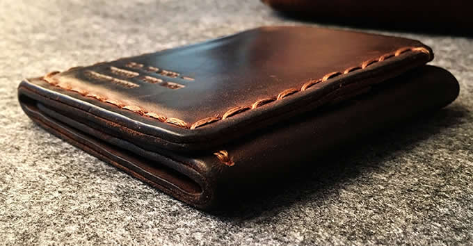  Handmade Leather Three-Fold  Wallet Credit Card Holder