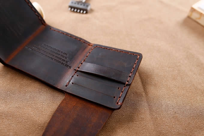  Handmade Leather Three-Fold  Wallet Credit Card Holder