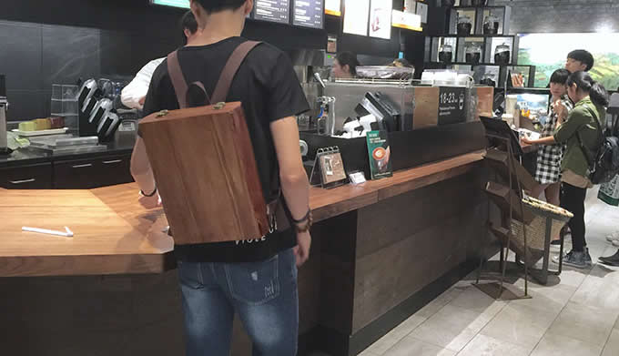 Wooden Backpack,Fits A4 Size Paper