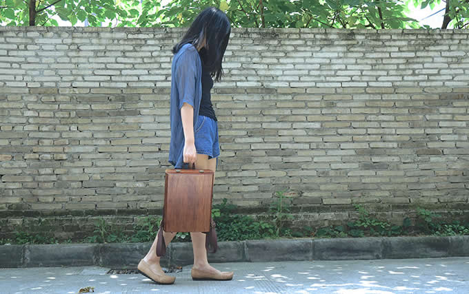 Wooden Backpack,Fits A4 Size Paper