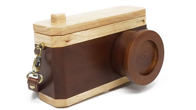 Wooden Camera Small Crossbody Cell Phone Purse Wallet With Shoulder Strap