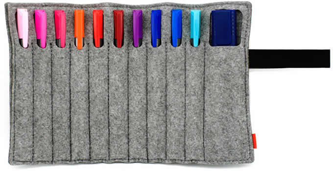 Wool Felt   Roll Up Style Pen Pencil Case