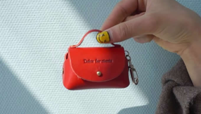 handmade Leather HandBag Shaped Coin Purse Wallet