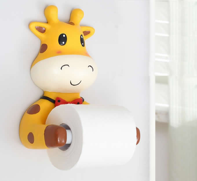 Animal  Wall Mounted Single Toilet Paper Roll Holder Dispenser