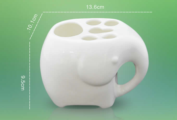  Ceramic Bamboo Elephant  Toothbrush and Toothpaste Holder