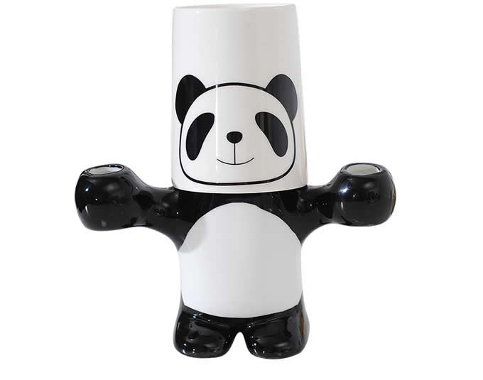  Ceramic Panda Toothbrush Toothpaste Stand Holder With Cup