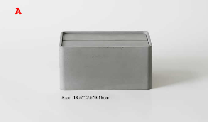 Concrete Tissue Box Holder with Lid