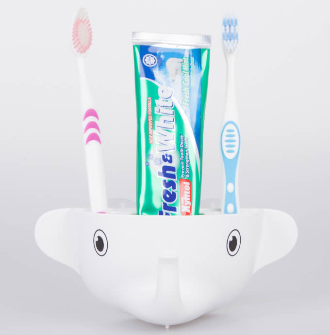  Elephant Suction Cup Toothbrush Toothpaste Holder 