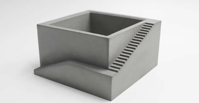  Handmade Concrete Architectural Square Succulent Planter / Plant Pot / Flower Pot With Tray