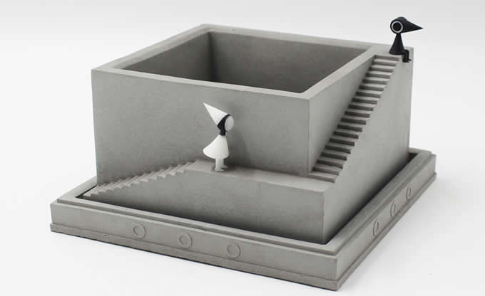  Handmade Concrete Architectural Square Succulent Planter / Plant Pot / Flower Pot With Tray