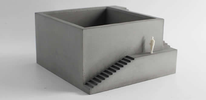  Handmade Concrete Architectural Square Succulent Planter / Plant Pot / Flower Pot With Tray