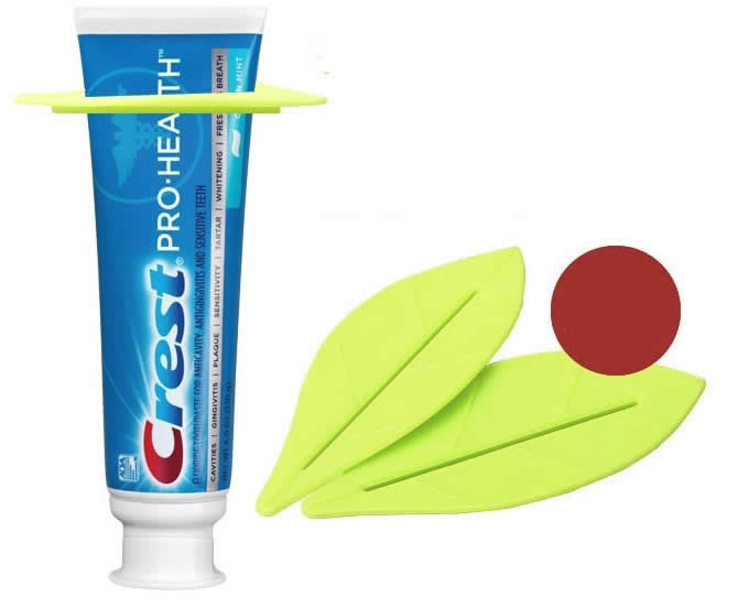  2Pcs Maple Leaf Shaped Toothpaste Dispenser 